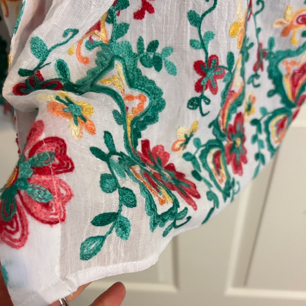 Ruby Road Woman Embroidered Silky Gauze Top Size 1x - Picture 3 of 6